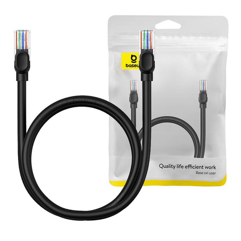 Baseus Ethernet CAT5, 1m tinklo kabelis (juodas)