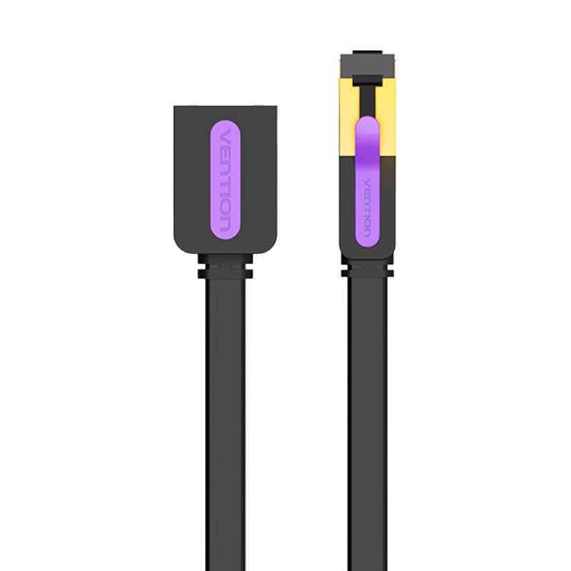 Tinklo kabelio pratęsimas CAT7 Vention ICBBG RJ45 Ethernet 10Gbps 1,5m (Juodas)