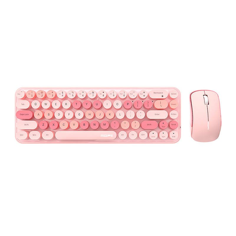 Belaidė klaviatūros ir pelės rinkinio MOFII Bean 2.4G (rožinė)