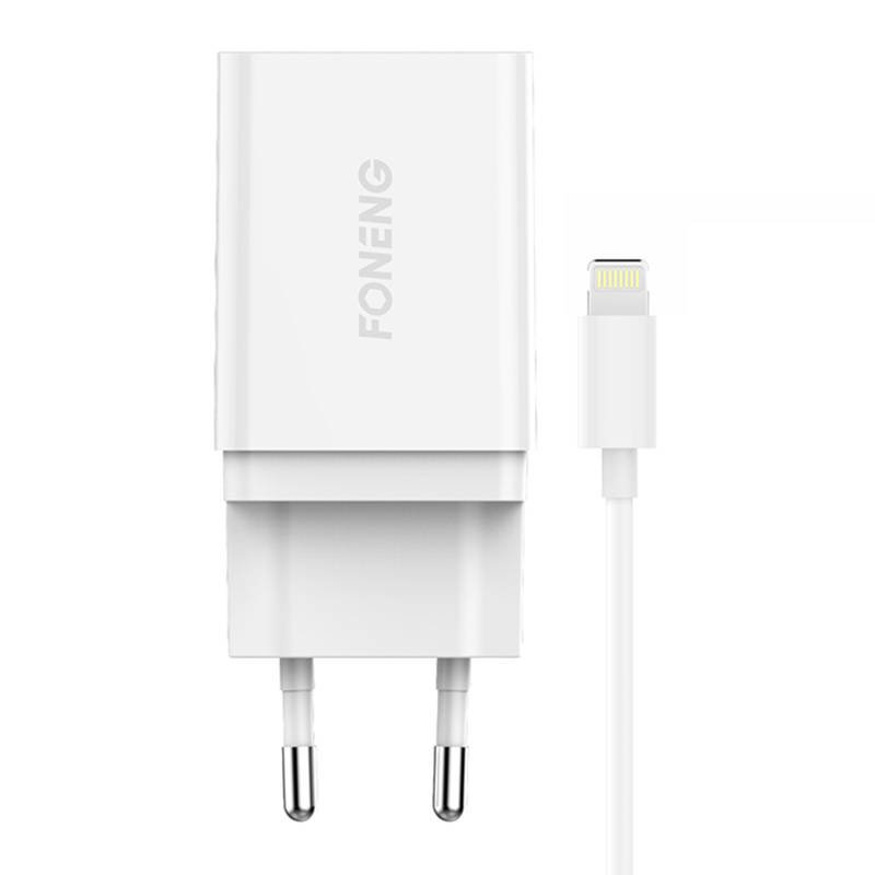 Greitasis įkroviklis Foneng K300 18W 1x USB 3A + USB Lightning kabelis