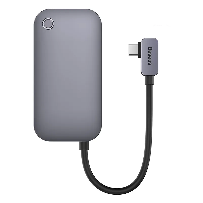 Hub 6in1 Baseus PadJoy Series USB-C į USB 3.0 + HDMI + USB-C PD + jack 3.5mm + SD/TF (pilkas)