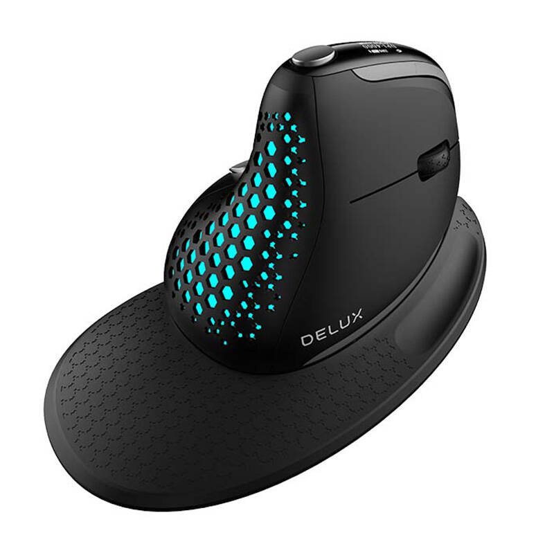 Belaidė ergonominė pelė Delux M618XSD BT+2.4G RGB