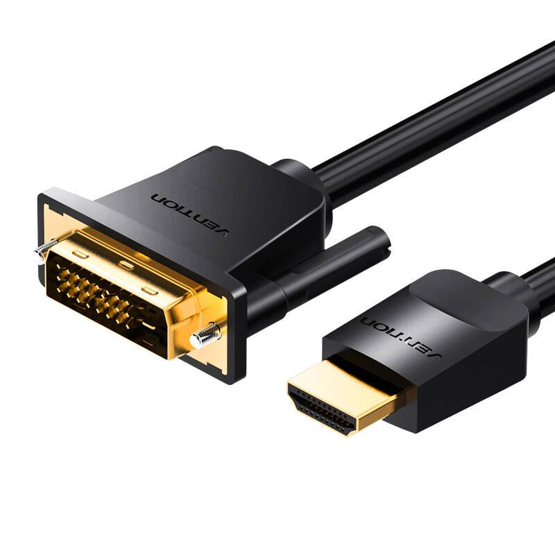 HDMI į DVI (24+1) kabelis Vention ABFBG 1,5m, 4K 60Hz/ 1080P 60Hz (juodas)