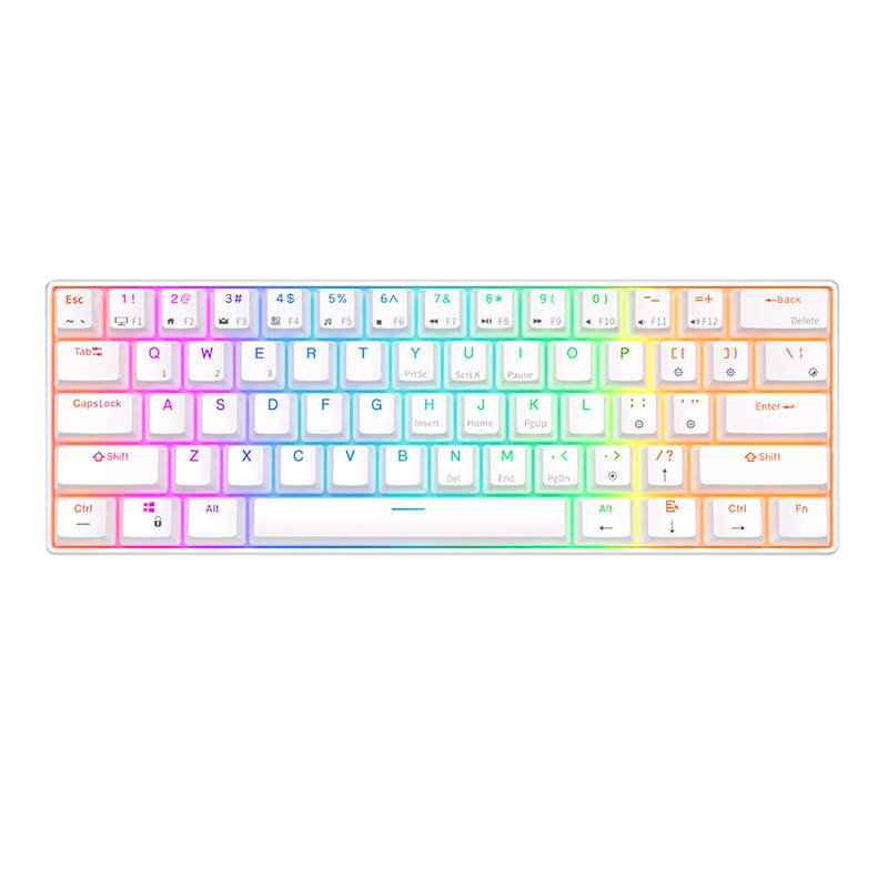 Mechaninė klaviatūra Royal Kludge RK61 RGB, red switch (balta)