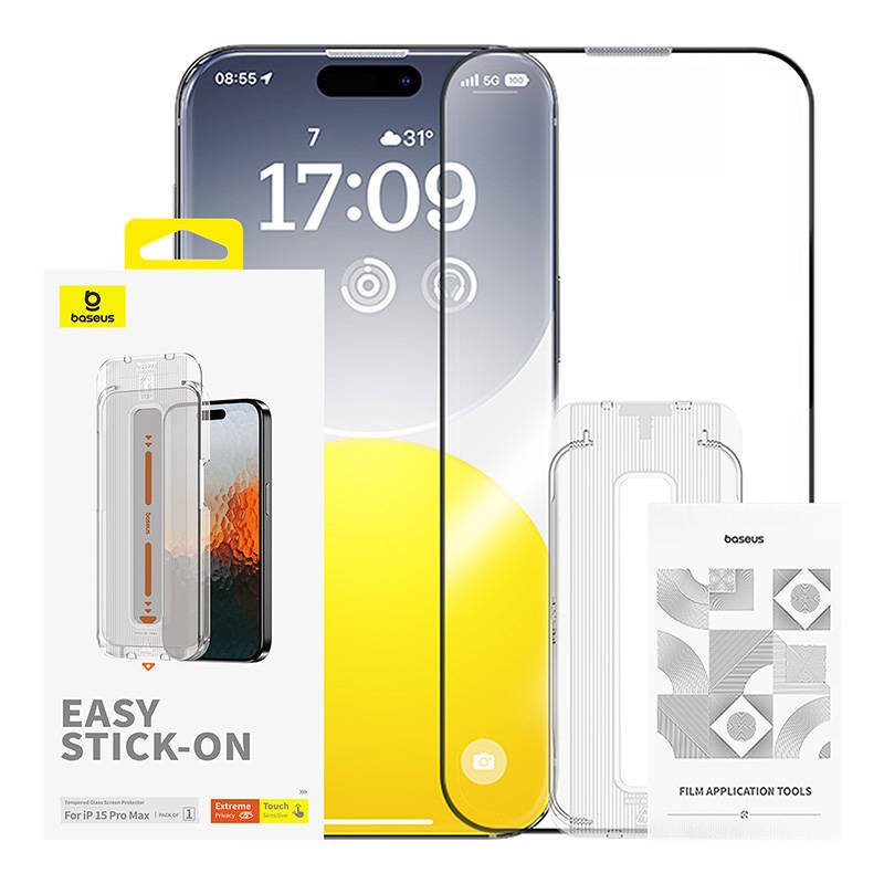 Apsauga nuo privatumo Apsauga nuo grūdinto stiklo Baseus Sapphire iPhone 15 ProMax