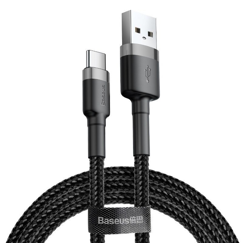 Baseus Cafule USB-C kabelis 3A 0,5 m (pilkas+juodas)