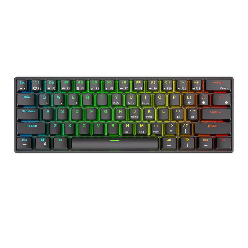 Mechaninė klaviatūra Royal Kludge RK61 RGB, brown switch (juoda)