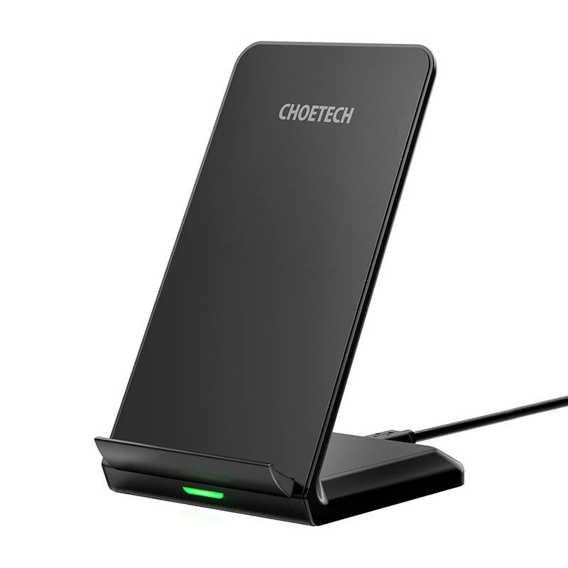 Indukcinis belaidis įkroviklis Choetech 10W su stovu (juodas)