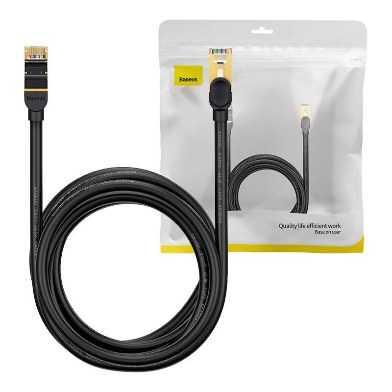 Baseus Ethernet RJ45, 10Gbps, 5m tinklo kabelis (juodas)