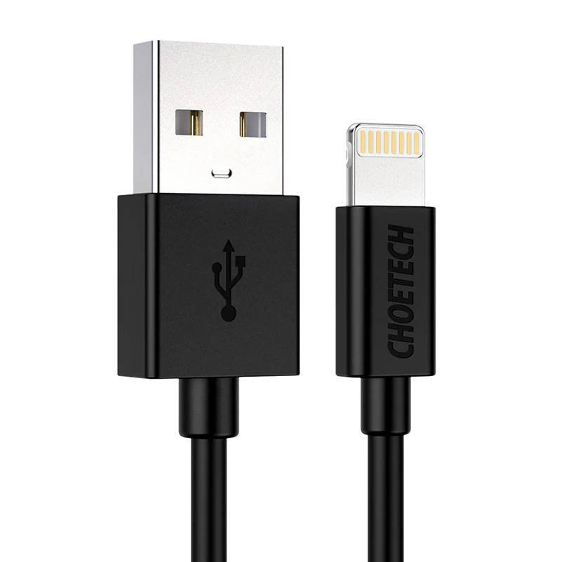 USB ir Lightning kabelis Choetech IP0026, MFi, 1,2 m (juodas)