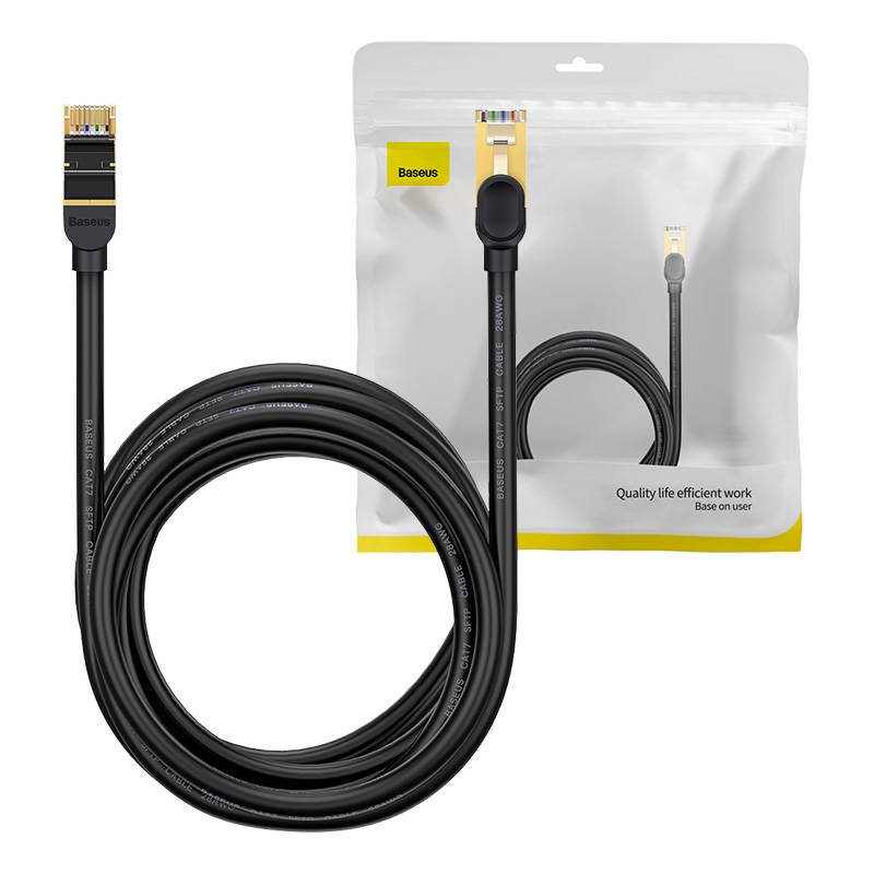 Baseus Ethernet RJ45, 10Gbps, 8m tinklo kabelis (juodas)