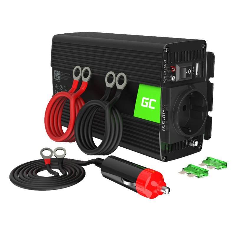 Įtampos keitiklis Green Cell Inwerter 12V / 230V 500W/1000W (grynoji sinusoidė)