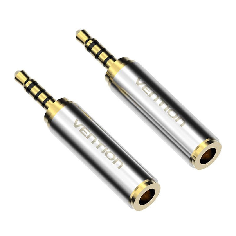 Garso adapteris 3,5 mm lizdo moteriškos ir 2,5 mm mini lizdo vyriškos jungties Vention VAB-S02 auksinis