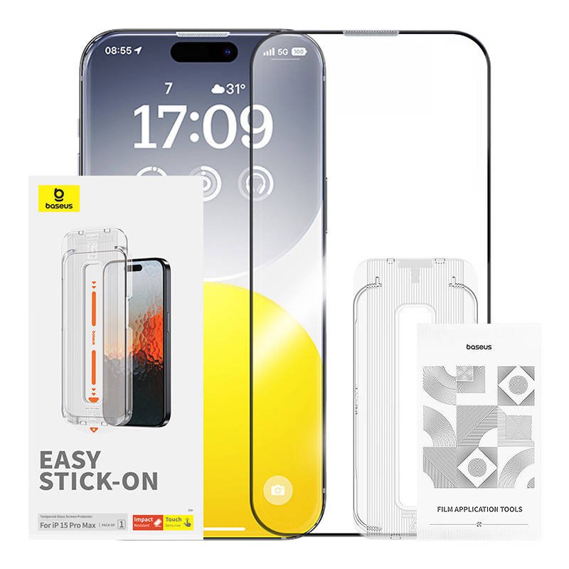 Safyrinis grūdintas stiklas Baseus 0,3 mm iPhone 15 ProMax