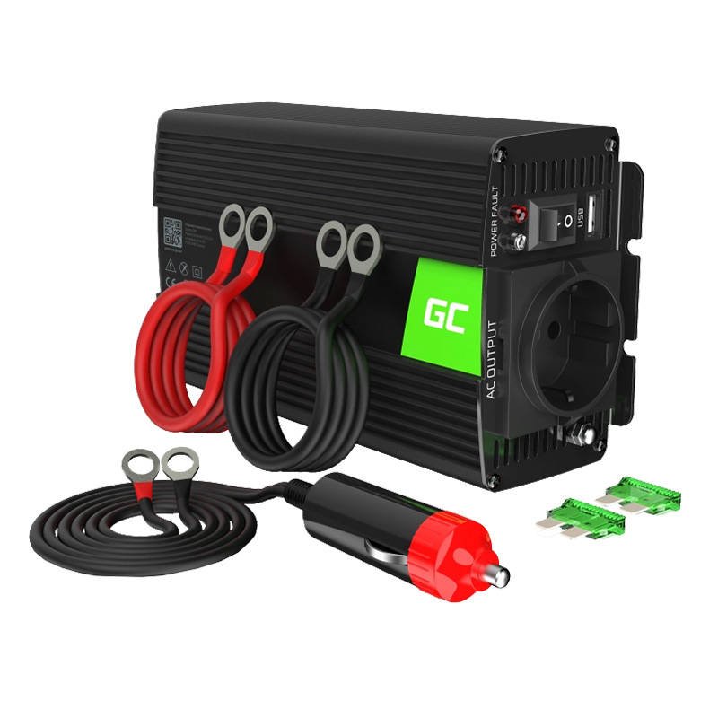 Įtampos keitiklis Green Cell Inwerter 12V / 230V 500W/1000W (modifikuota sinusoidė)