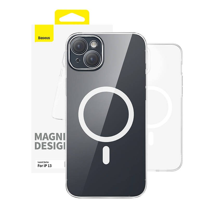 Magnetinis telefono dėklas, skirtas iP 13 Baseus OS-Luucent serijai (skaidrus)