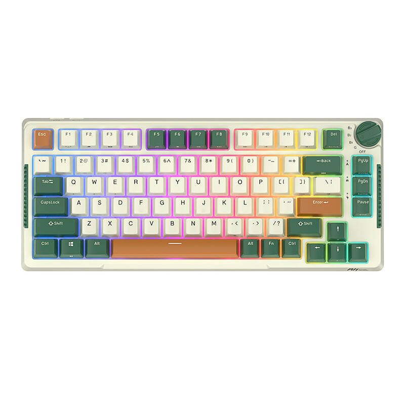 Belaidė mechaninė klaviatūra Royal Kludge RKH81 RGB, Sky cyan switch (žalia)
