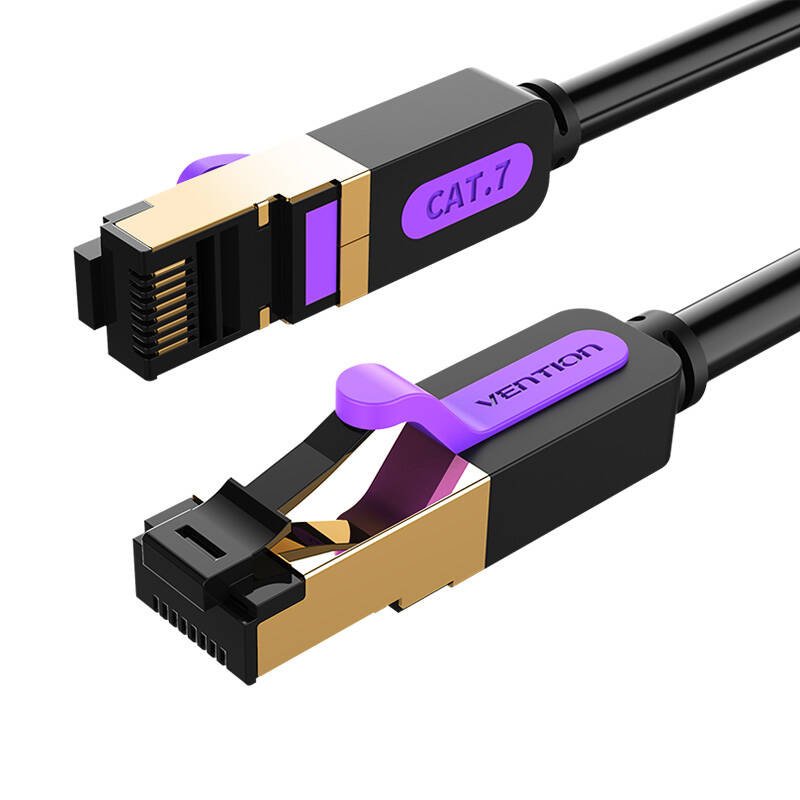 Tinklo kabelis Category 7 SFTP Vention ICDBD 0,5m juodas
