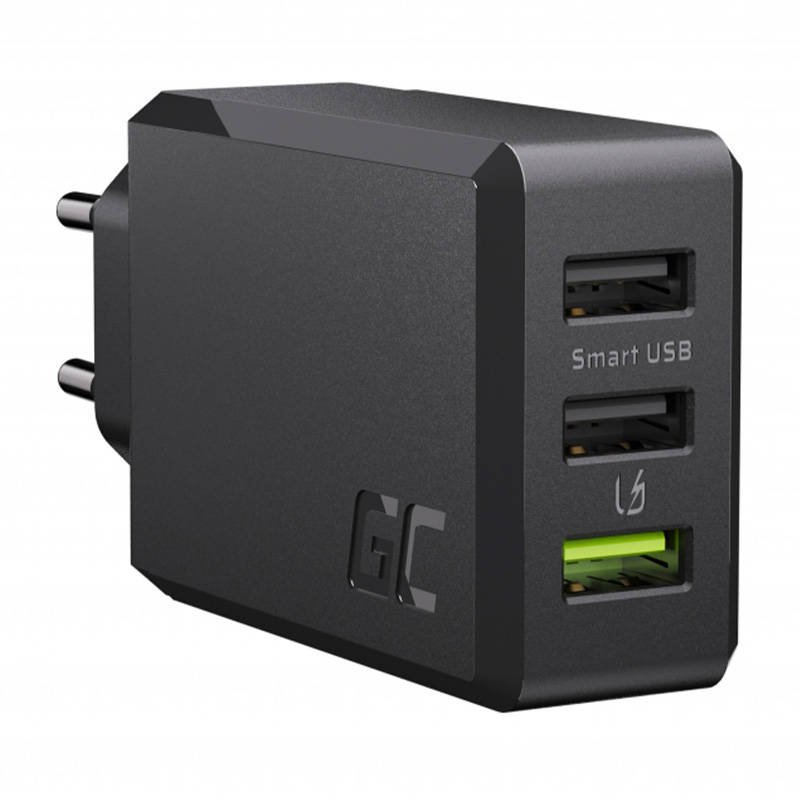 Belaidis įkroviklis Green Cell GC ChargeSource 3 3xUSB 30W su Ultra Charge ir Smart Charge įkrovimo funkcijomis