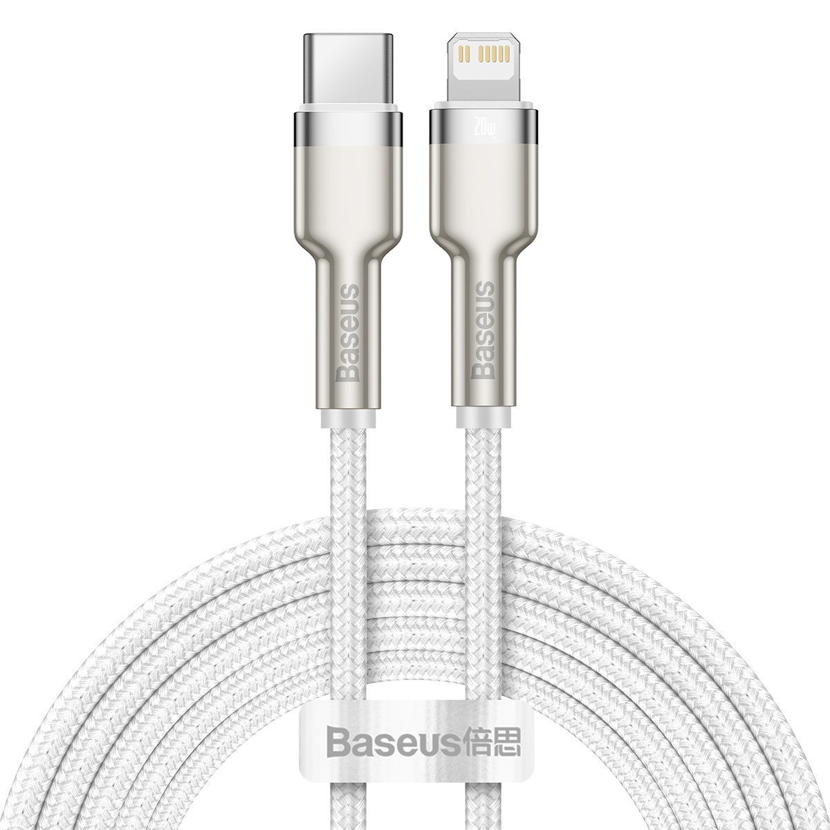 USB-C laidas Lightning Baseus Cafule, PD, 20 W, 2 m (baltas)