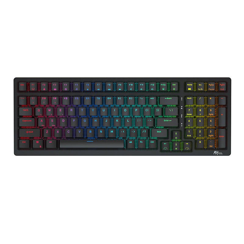 Belaidė mechaninė klaviatūra Royal Kludge RK98 RGB, Red switch (juoda)