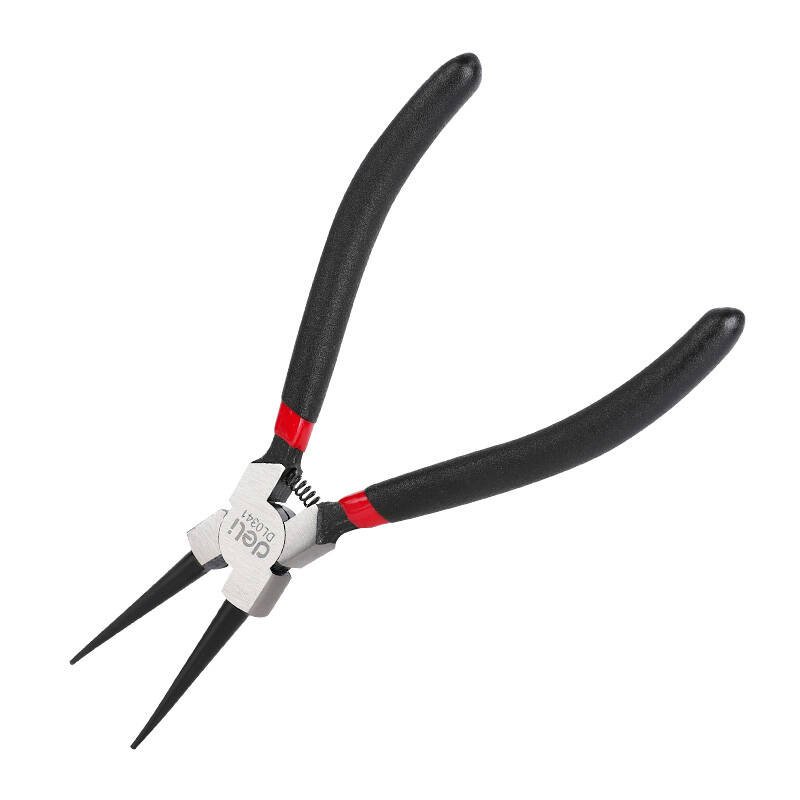 Tiesios vidinių žiedų replės 7” Deli Tools EDL0341 (juodos)
