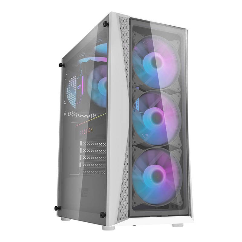 Darkflash DK352 Plus kompiuterio korpusas (juodas ir baltas) + 4 ARGB ventiliatoriai