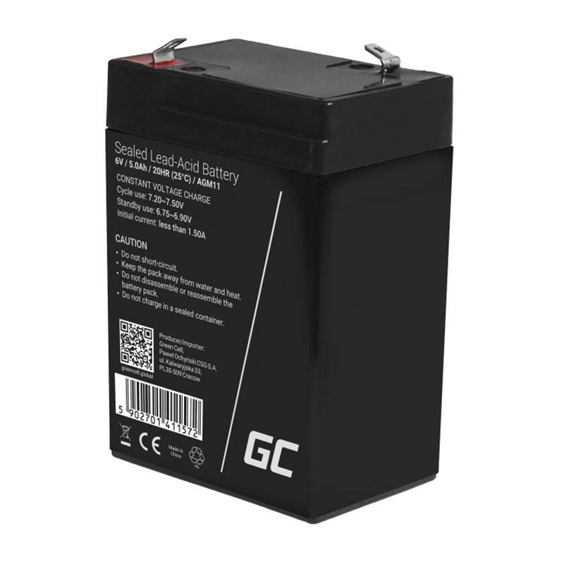Įkraunama baterija AGM 6V 5Ah Maintenancefree UPS ALARM