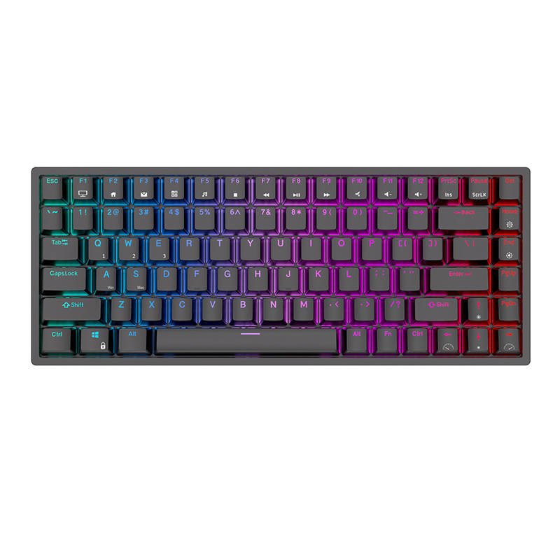 Belaidė mechaninė klaviatūra Royal Kludge RK84 RGB, Red switch (juoda)
