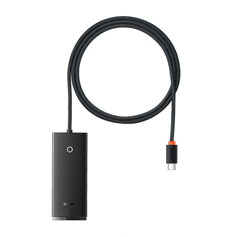 Baseus Lite Series Hub 4in1 USB-C į 4x USB 3.0 + USB-C, 1m (juodas)