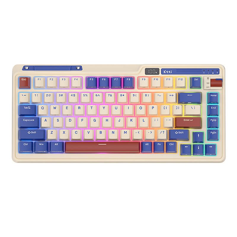 Belaidė mechaninė klaviatūra Royal Kludge KZZI K75 Pro RGB, Moment Switch (retro mėlyna)