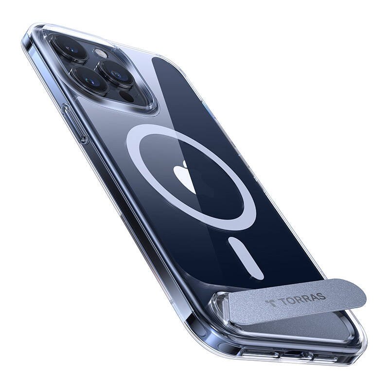Torras telefono dėklas UPRO Pstand, skirtas iPhone 15 PRO (skaidrus)