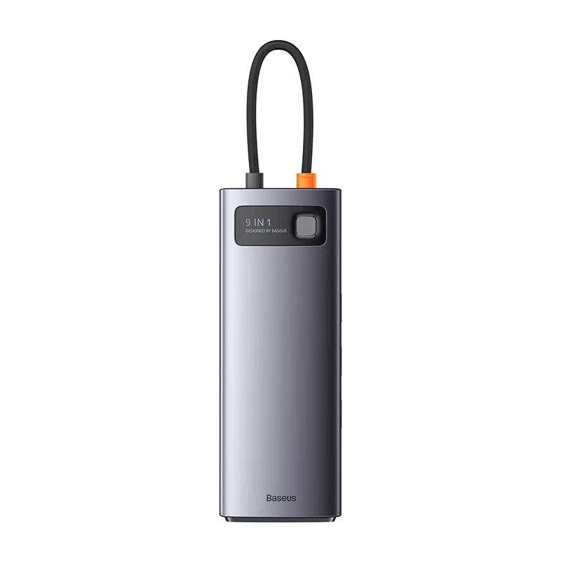 Hub 9in1 Baseus Metal Gleam Series, USB-C į 2x USB 3.0 + 2x HDMI + USB 2.0 + USB-C PD + Ethernet RJ45 + microSD/SD