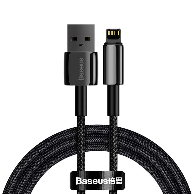 Baseus Tungsten Gold kabelis USB į iP 2.4A 1m (juodas)