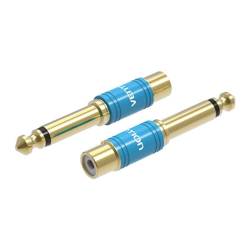 Adapteris Garso 6,35 mm vyriškas į RCA moterišką Vention VDD-C03 mėlynas