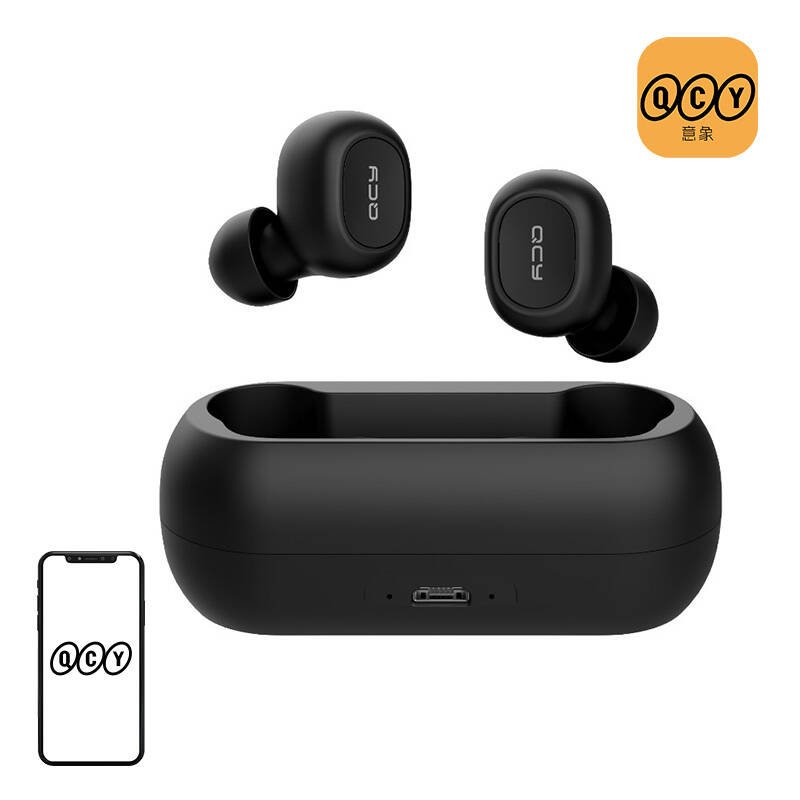 TWS QCY T1C ausinės (juodos)