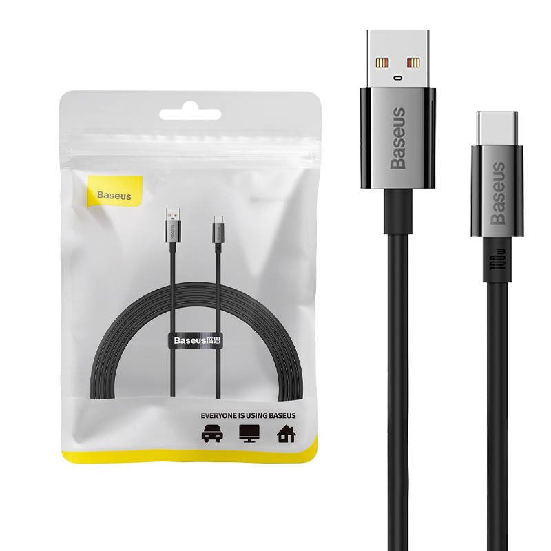Kabelis USB į USB-C Baseus Superior 100W 2 m (juodas)