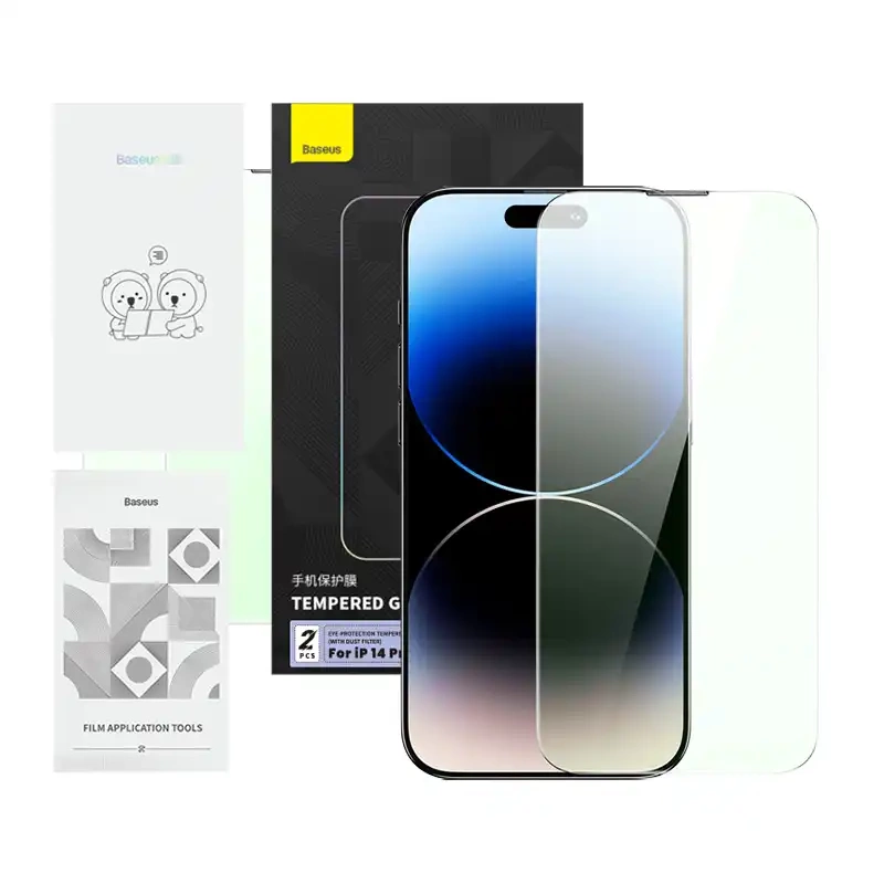 Grūdintas stiklas su akių apsaugos filtru Baseus Crystal Series iPhone 14 PRO