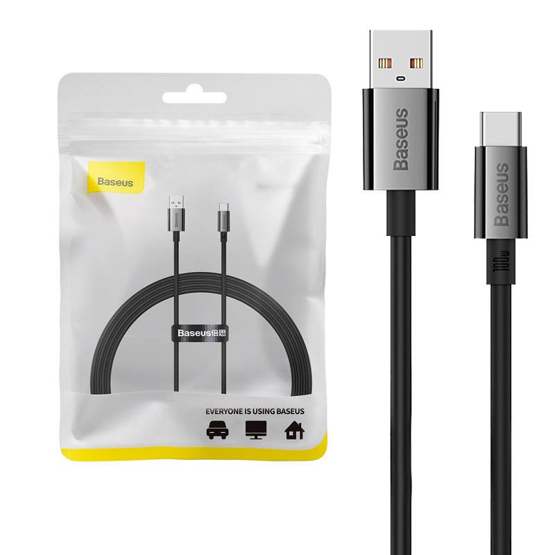 Kabelis USB į USB-C Baseus Superior 100W 1,5 m (juodas)