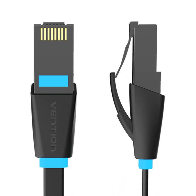 Plokščias tinklo kabelis UTP CAT6 Vention IBJBN RJ45 Ethernet 1000Mbps 15m juodas