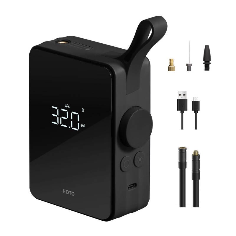Elektrinis padangų pripūtėjas HOTO QWCQB001, 2500 mAh (juodas)