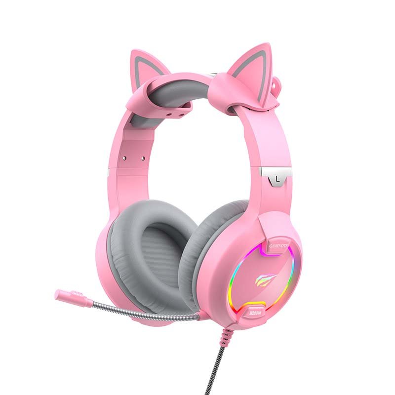 Žaidimų ausinės Havit GAMENOTE H2233d RGB (rožinės spalvos)