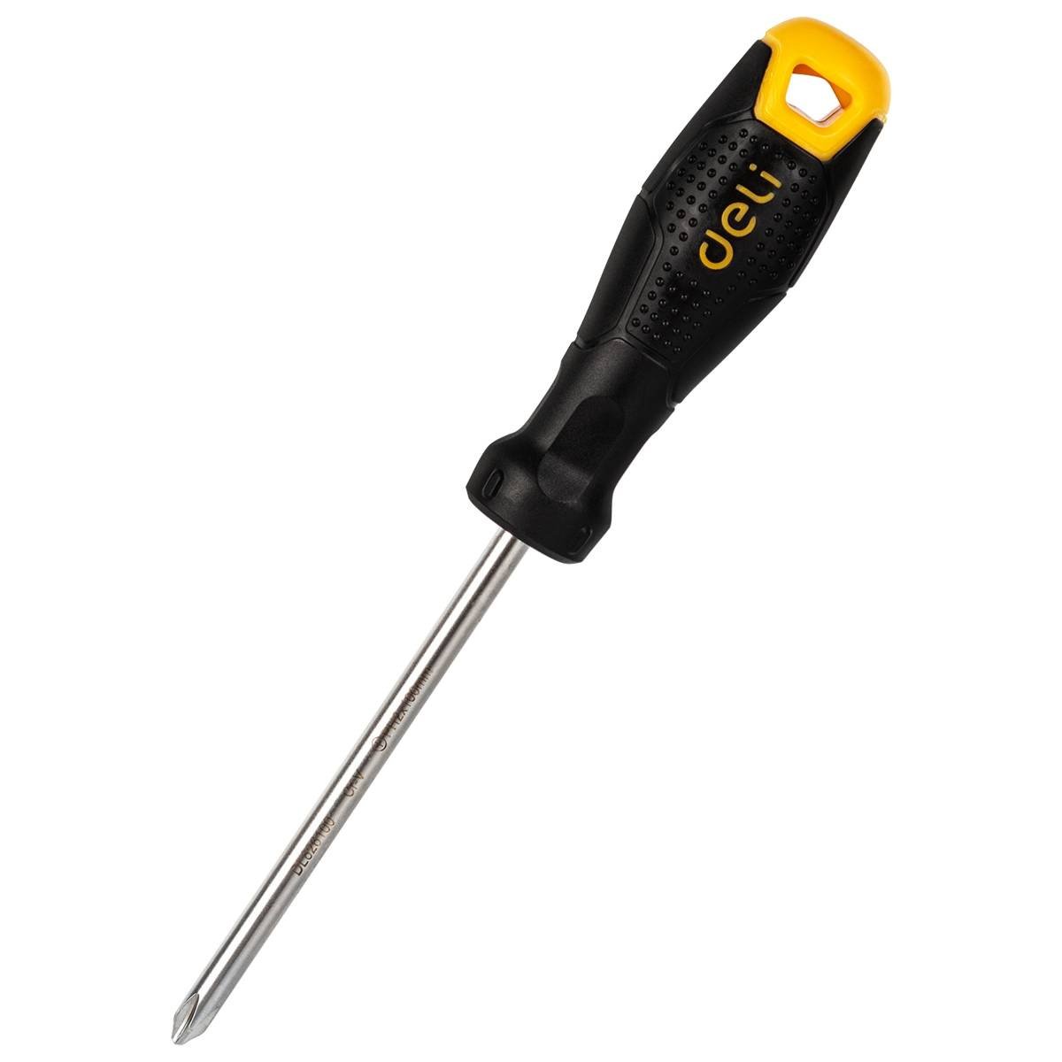 Kryžminis atsuktuvas PH2x100 mm Deli Tools EDL626100 (juodas)