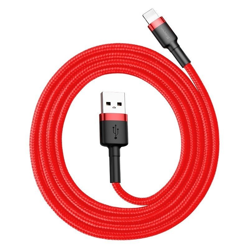 Baseus Cafule USB Lightning laidas 2,4A 1 m (juodas + raudonas)