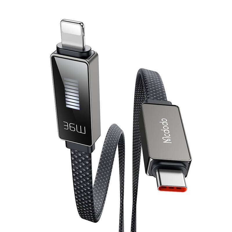 Kabelis Mcdodo CA-4960 USB-C į Lightning su ekranu 1,2 m (juodas)