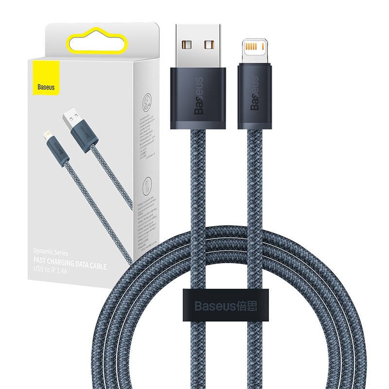 Baseus Dynamic Series kabelis USB į Lightning, 2,4 A, 2 m (pilkas)