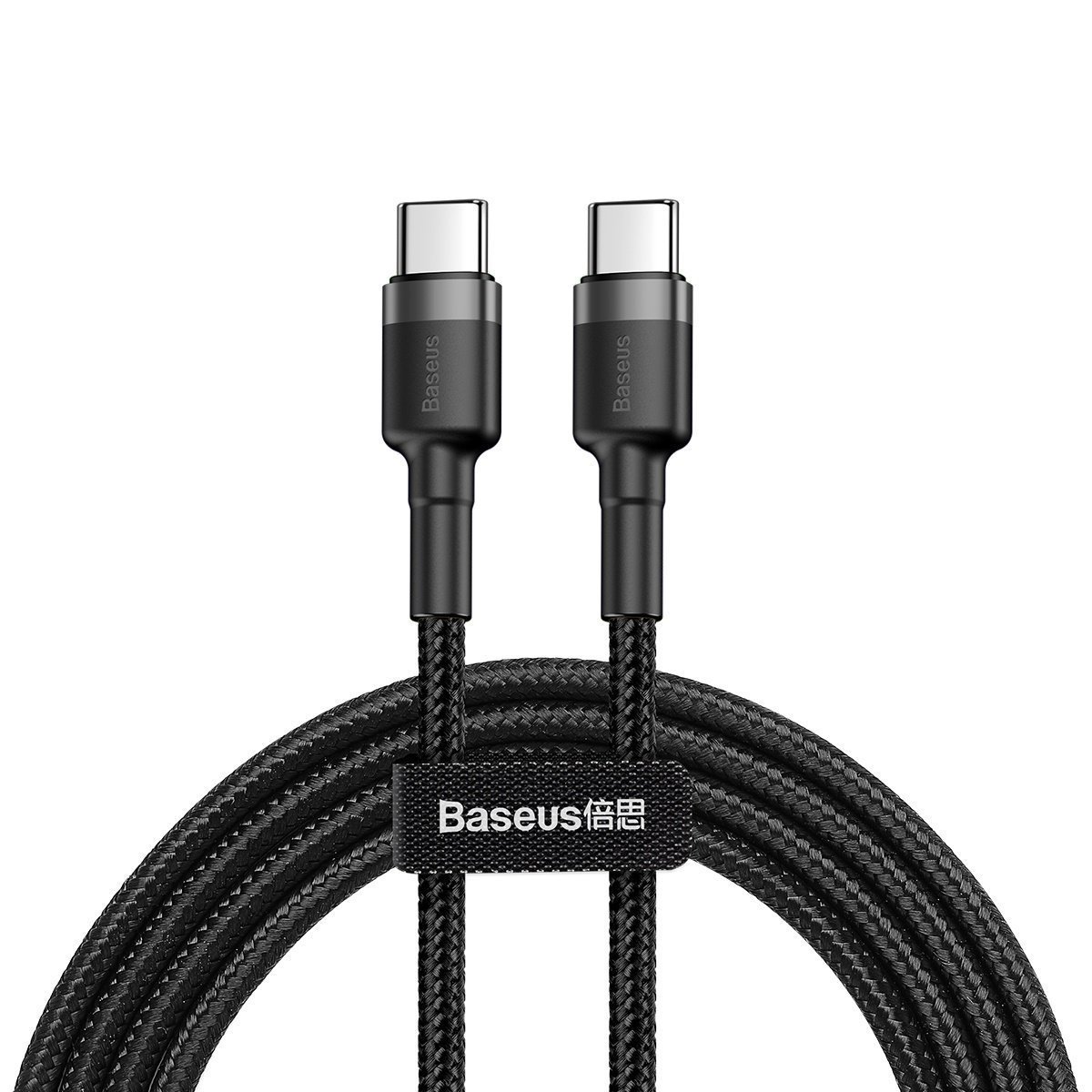Baseus Cafule PD2.0 60W blykstės įkrovimo USB for Type-C kabelis (20V 3A) 2m Pilka+juoda