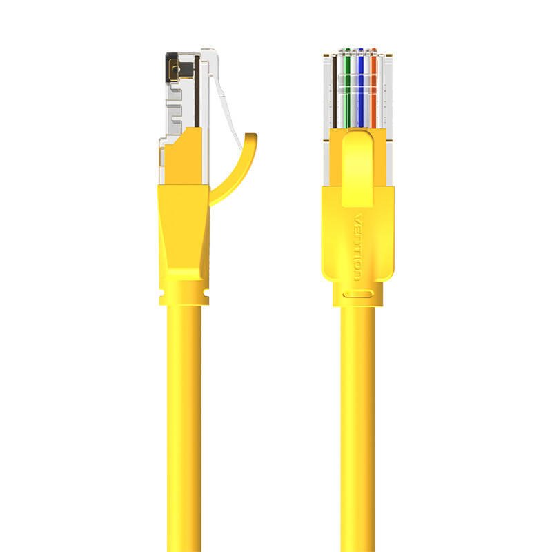 Tinklo kabelis UTP CAT6 Vention IBEYF RJ45 Ethernet 1000Mbps 1m geltonas