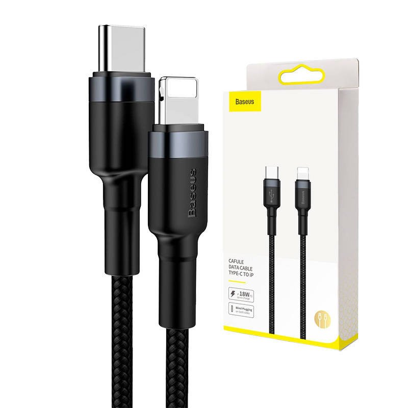 Baseus Cafule C tipo kabelis į iP PD 18W 1 m pilka+juoda