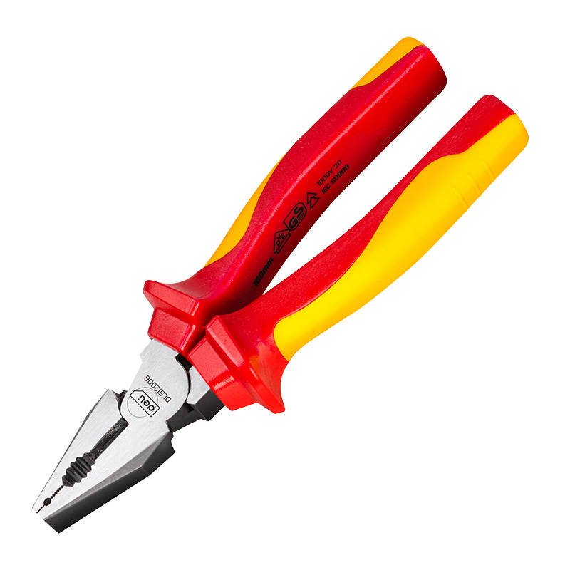 Izoliuotos svertinės kombinuotos replės Deli Tools EDL512006